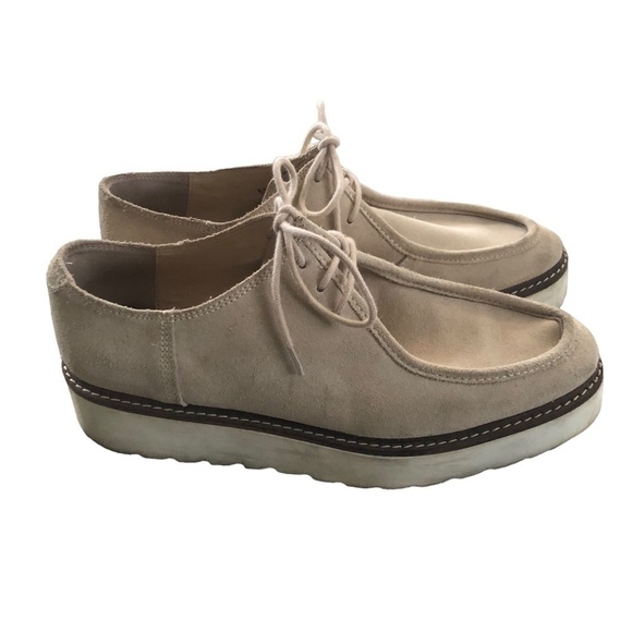 Zara Basic Collection Suede Lace Up Platform Shoes 39/8 - Picture 2 of 7